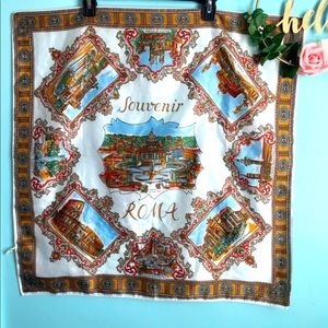 Vintage Souvenir Roma Italy Scarf/handkerchief